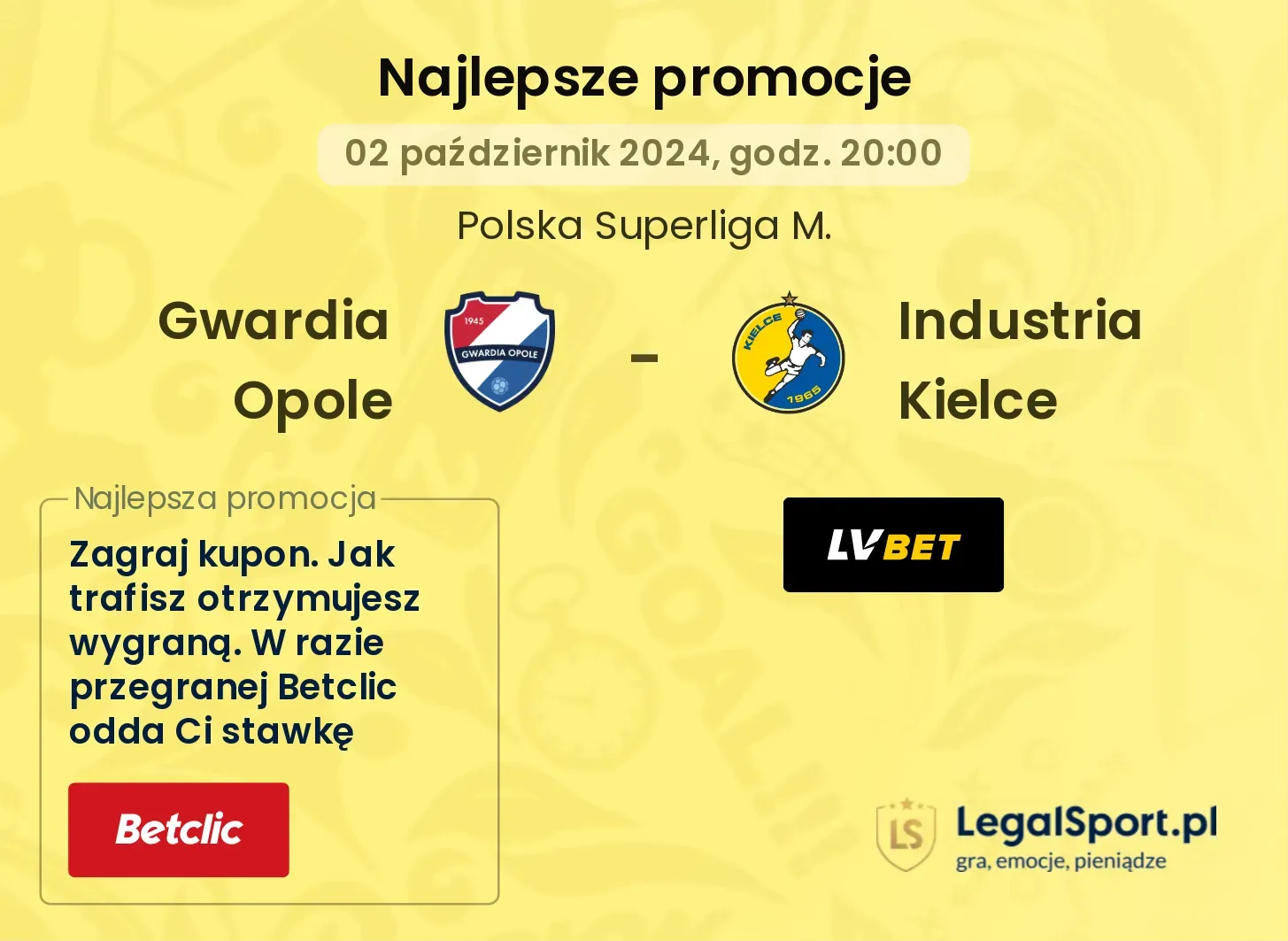 Gwardia Opole - Industria Kielce promocje bonusy na mecz