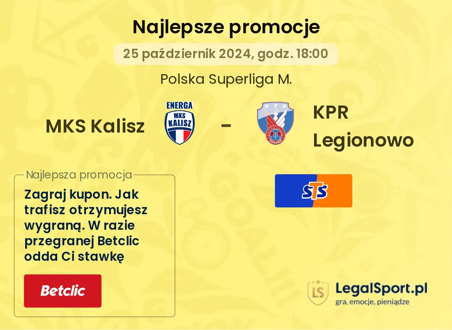 MKS Kalisz - KPR Legionowo promocje bonusy na mecz