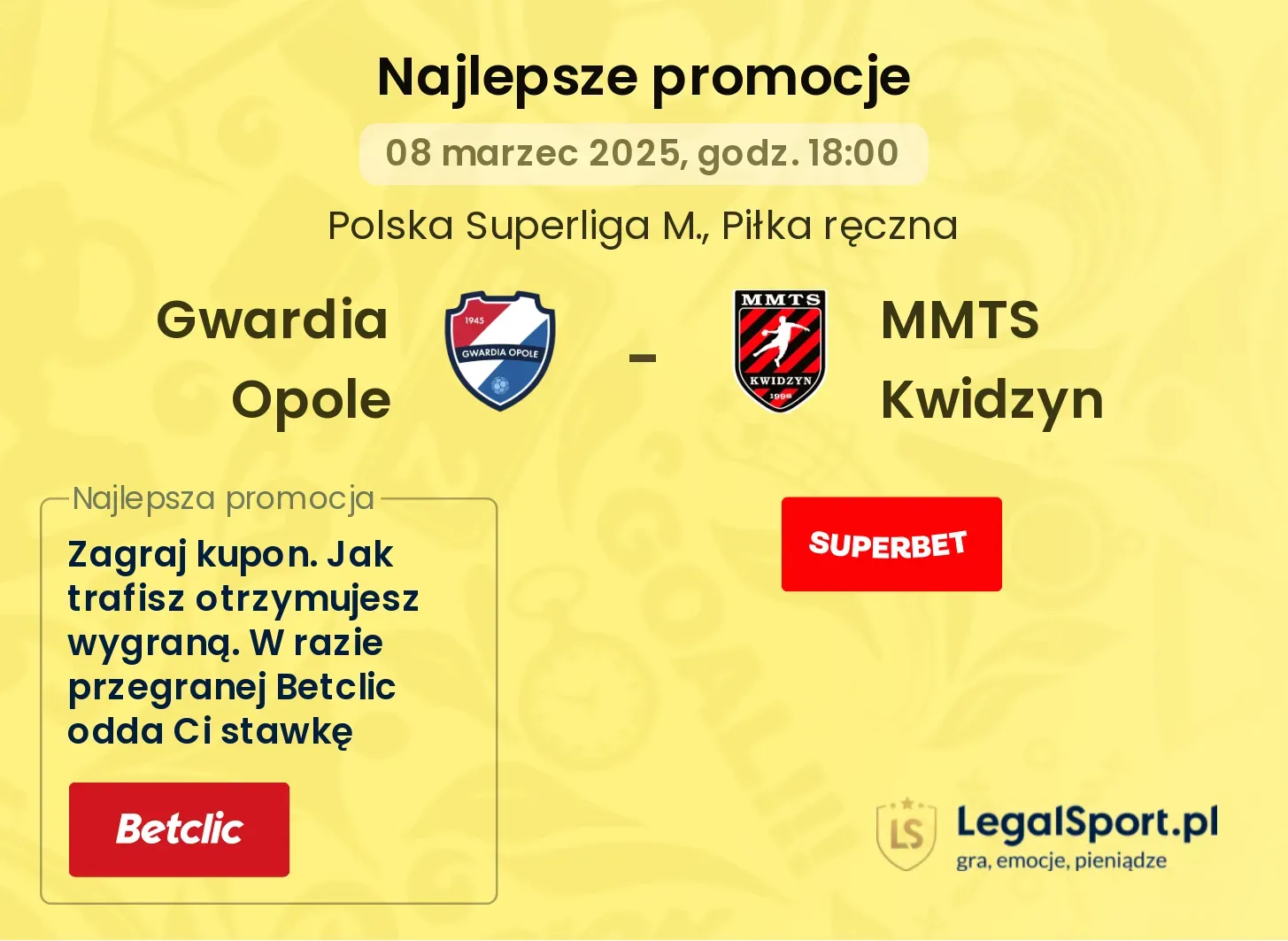 MMTS Kwidzyn - Gwardia Opole promocje bonusy na mecz