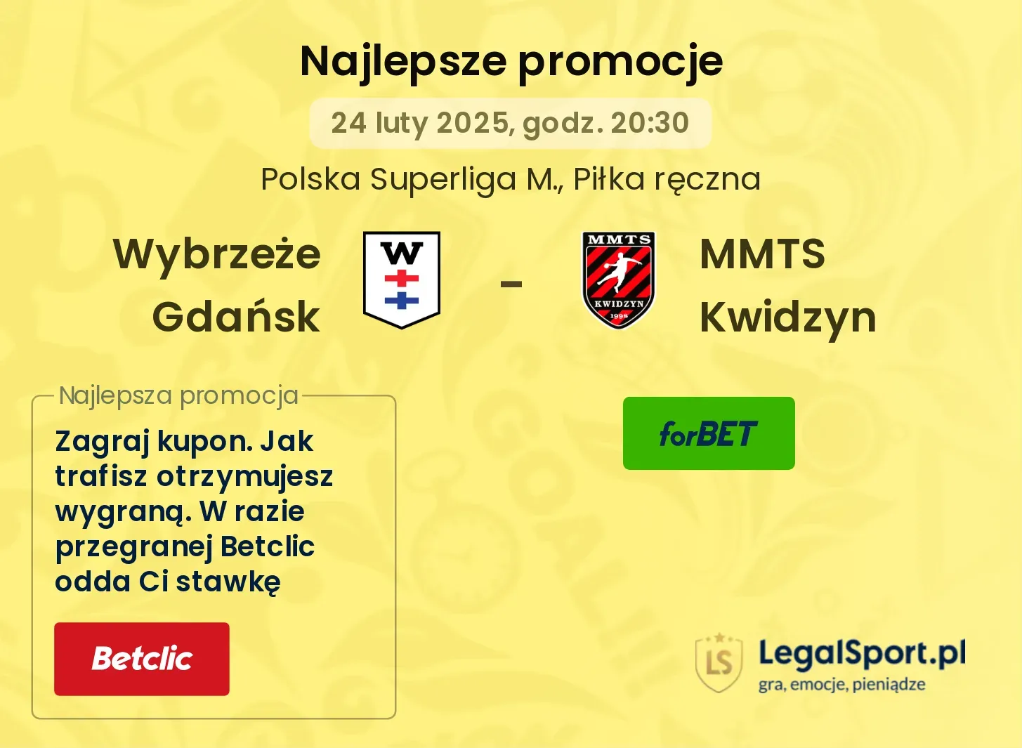 MMTS Kwidzyn - Wybrzeże Gdańsk promocje bonusy na mecz