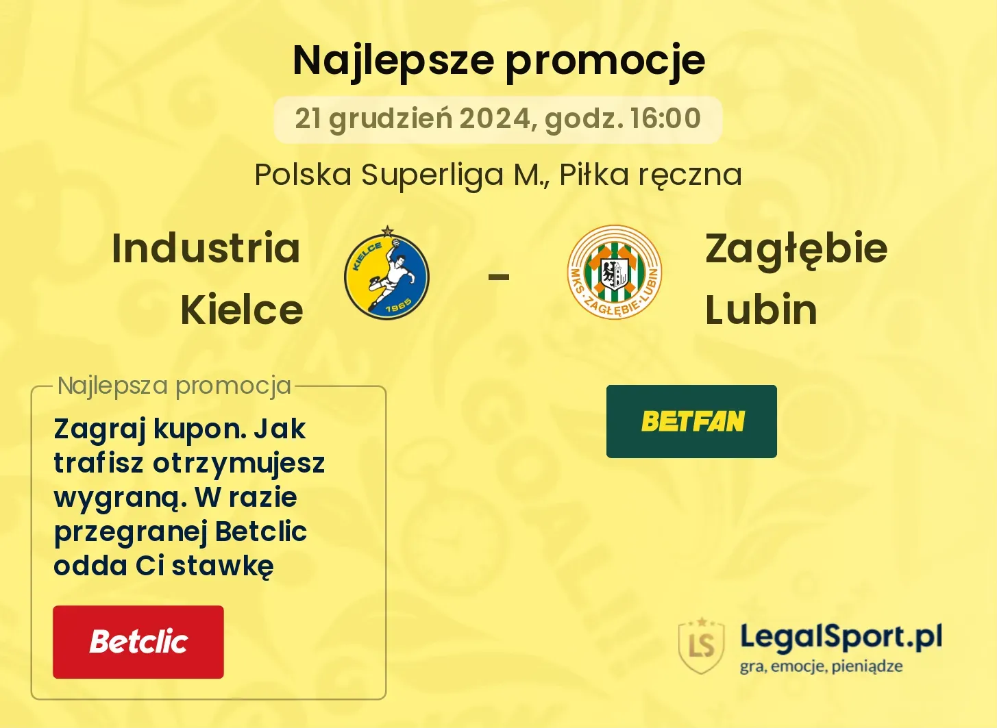 Industria Kielce - Zagłębie Lubin promocje u bukmacherów