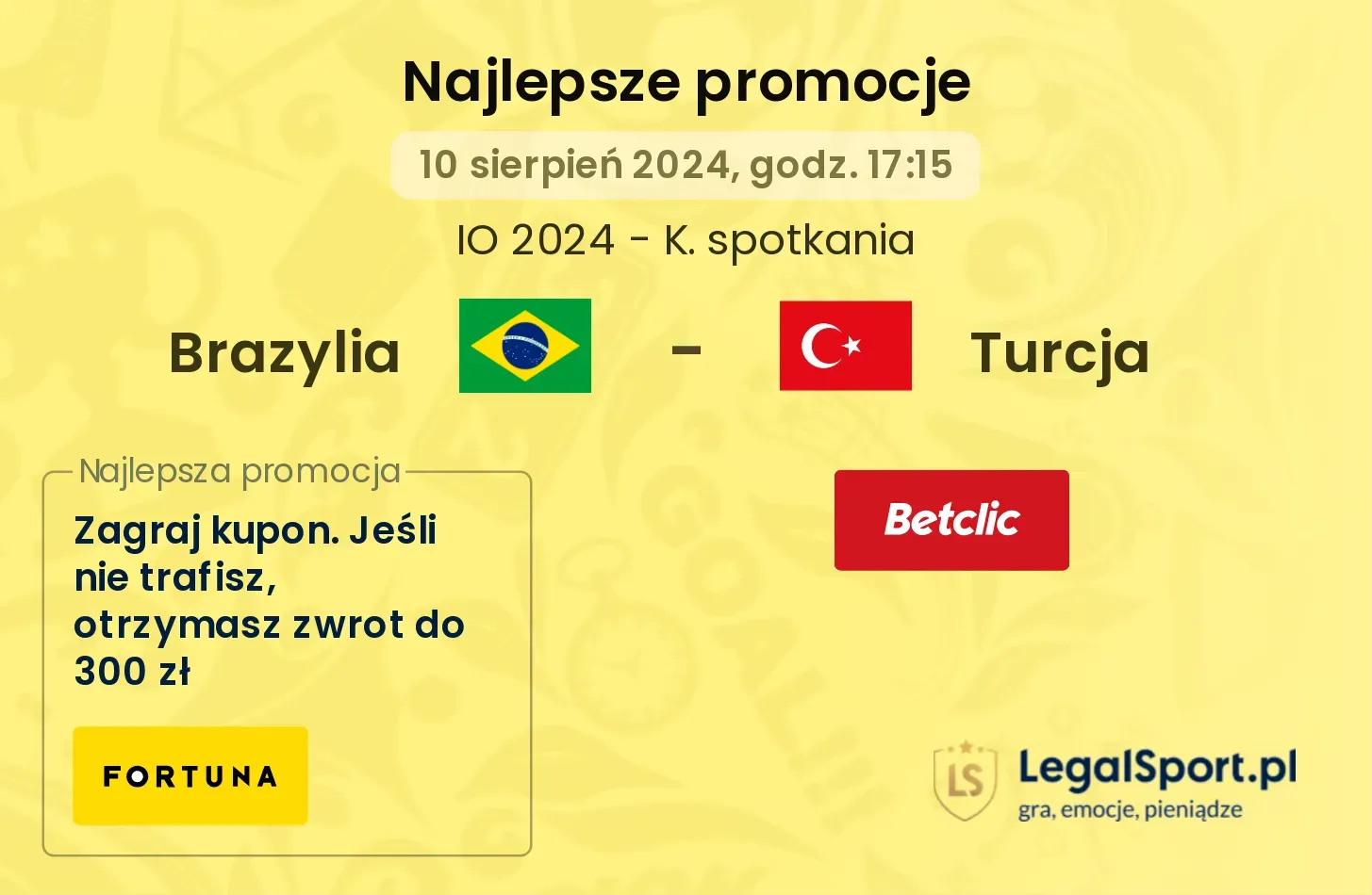 Brazylia - Turcja promocje bonusy na mecz