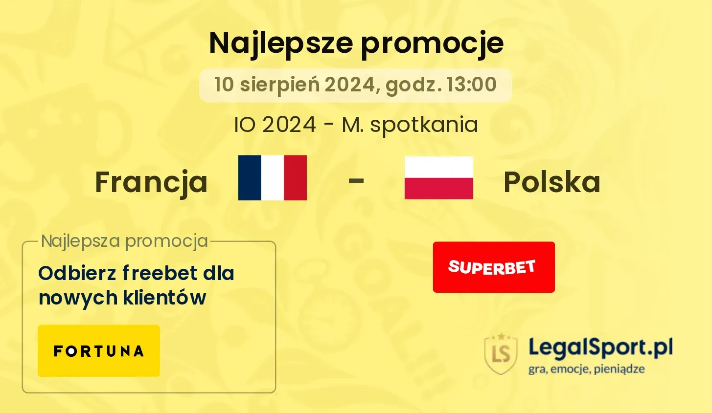 Francja - Polska promocje bonusy na mecz