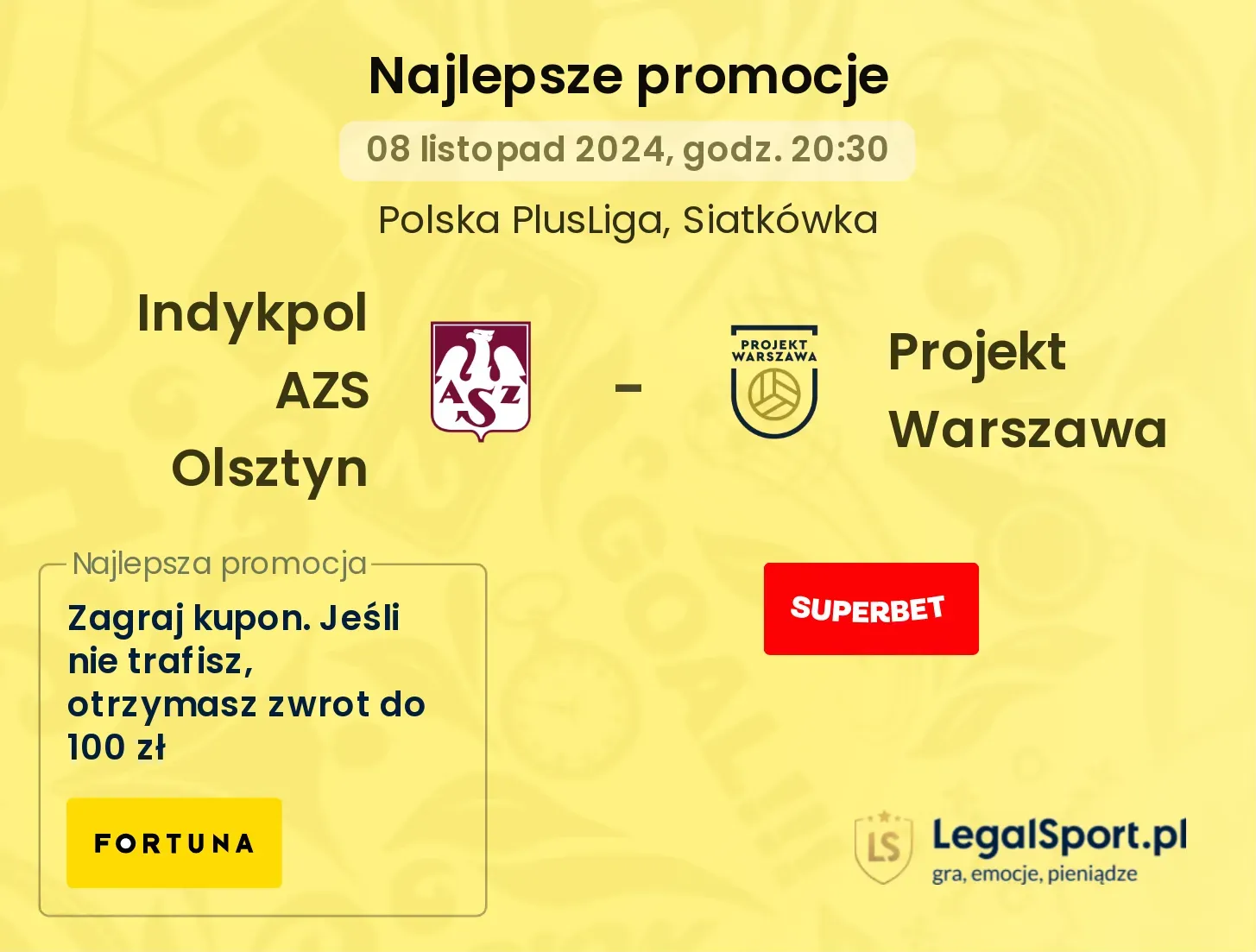 Indykpol AZS Olsztyn - Projekt Warszawa promocje bonusy na mecz