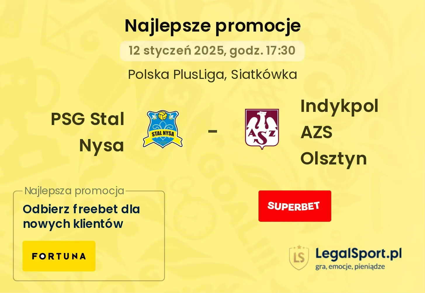 PSG Stal Nysa - Indykpol AZS Olsztyn promocje u bukmacherów