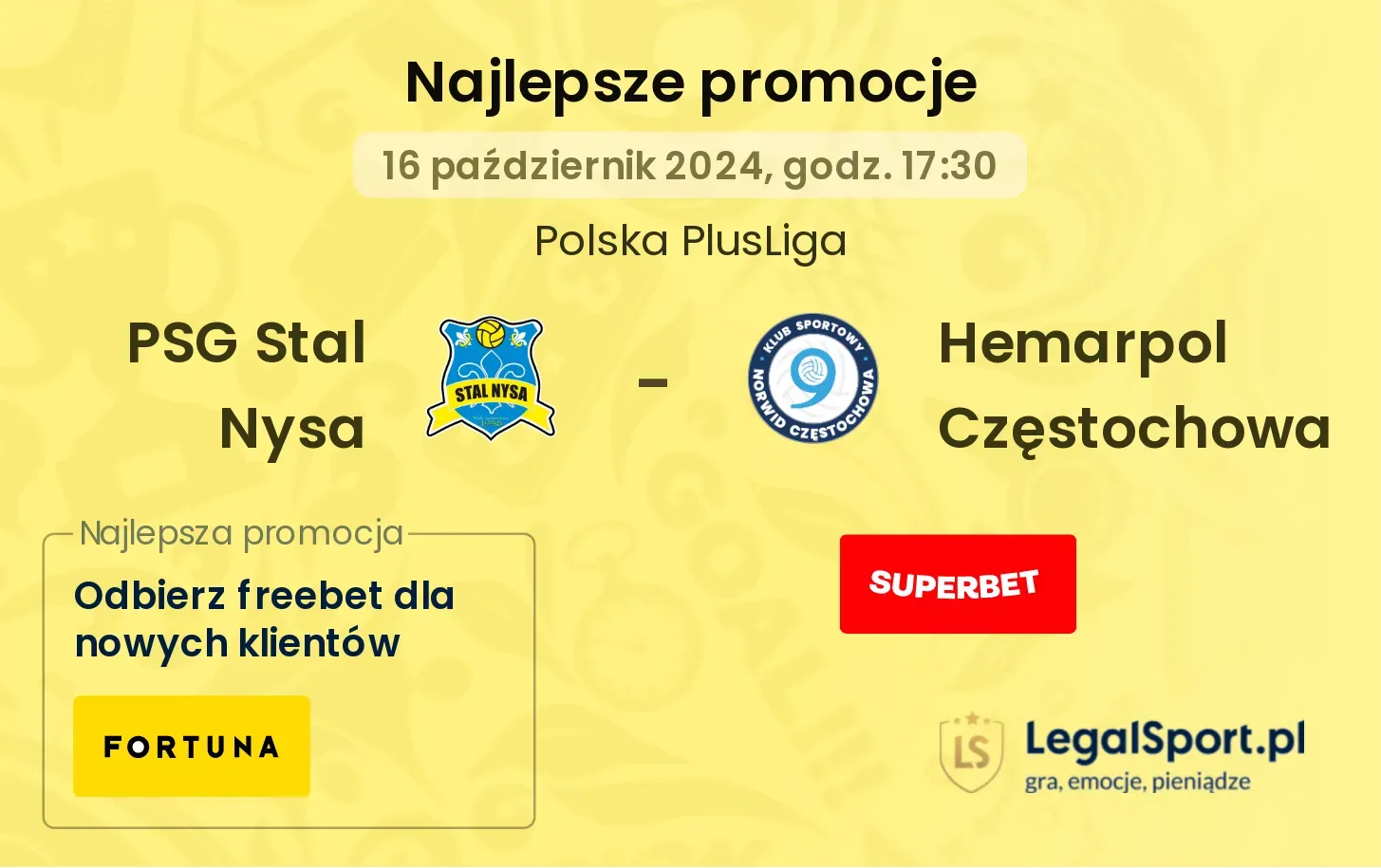 PSG Stal Nysa - Hemarpol Częstochowa promocje bonusy na mecz