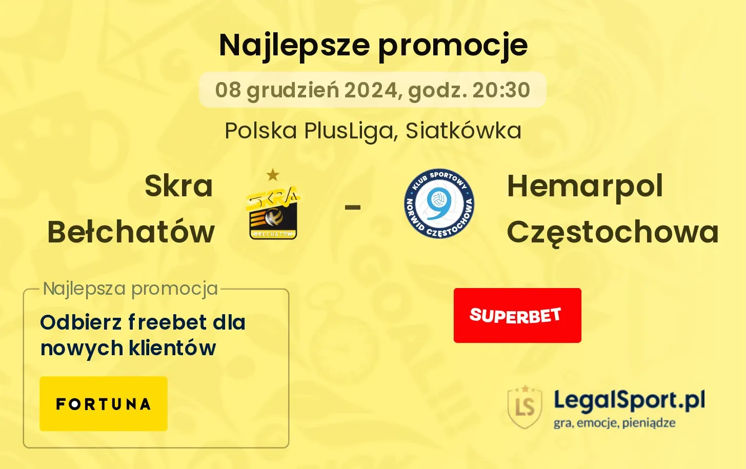 Skra Bełchatów - Hemarpol Częstochowa promocje bonusy na mecz