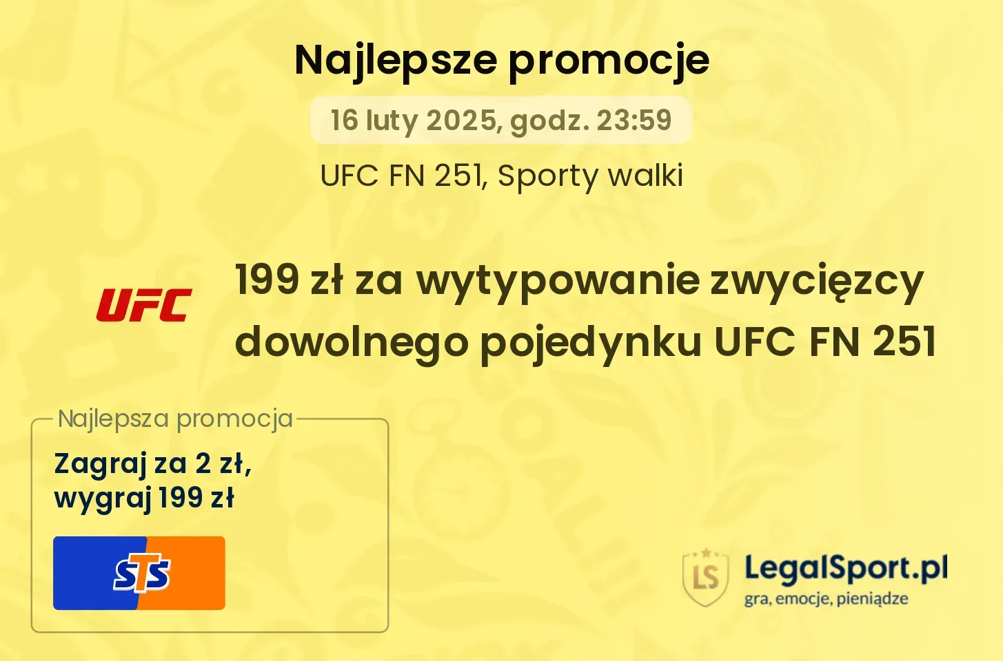 200 zł za wytypowanie zwycięzcy dowolnego pojedynku UFC 311 promocje bonusy na mecz