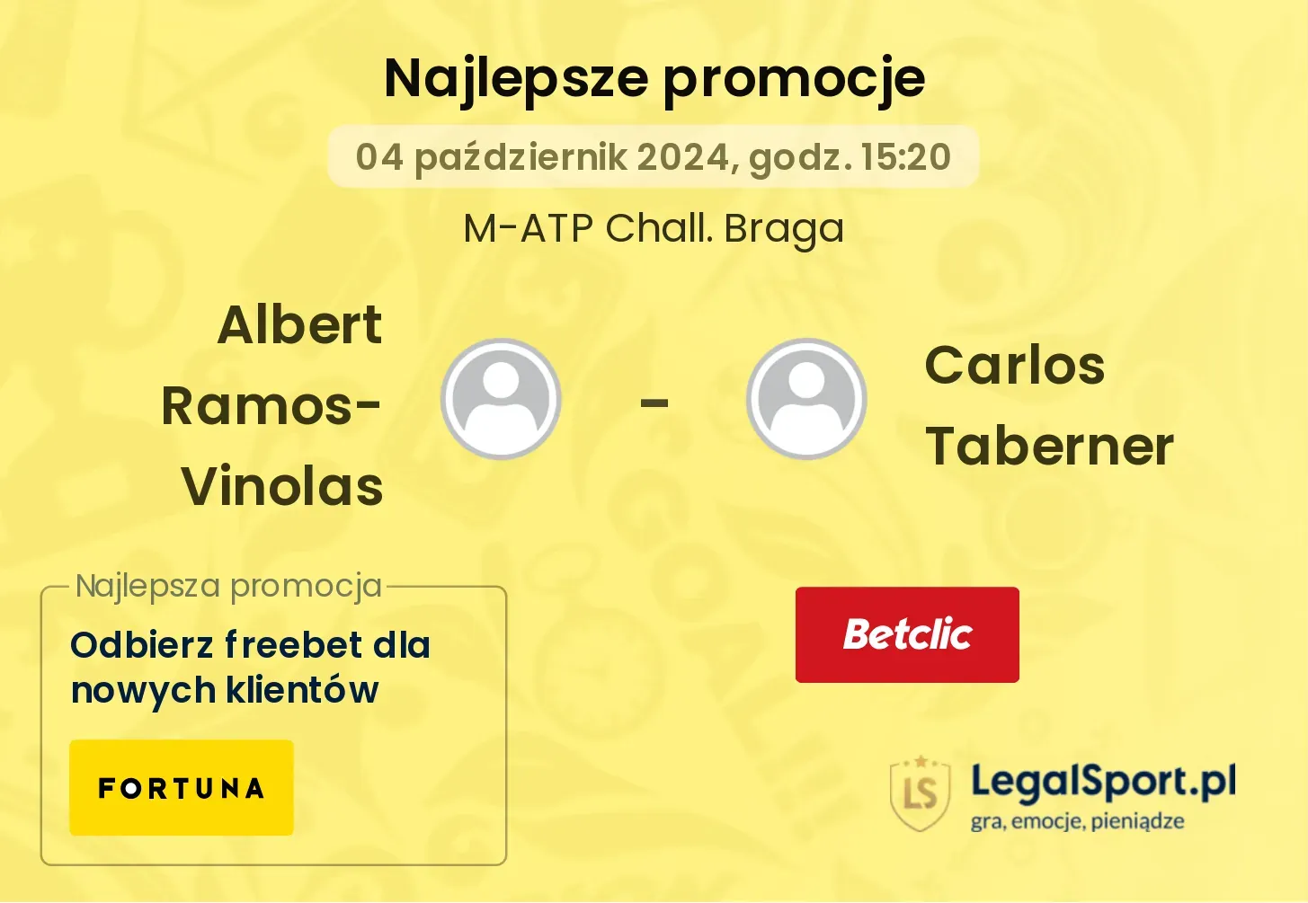 Albert Ramos-Vinolas - Carlos Taberner promocje bonusy na mecz