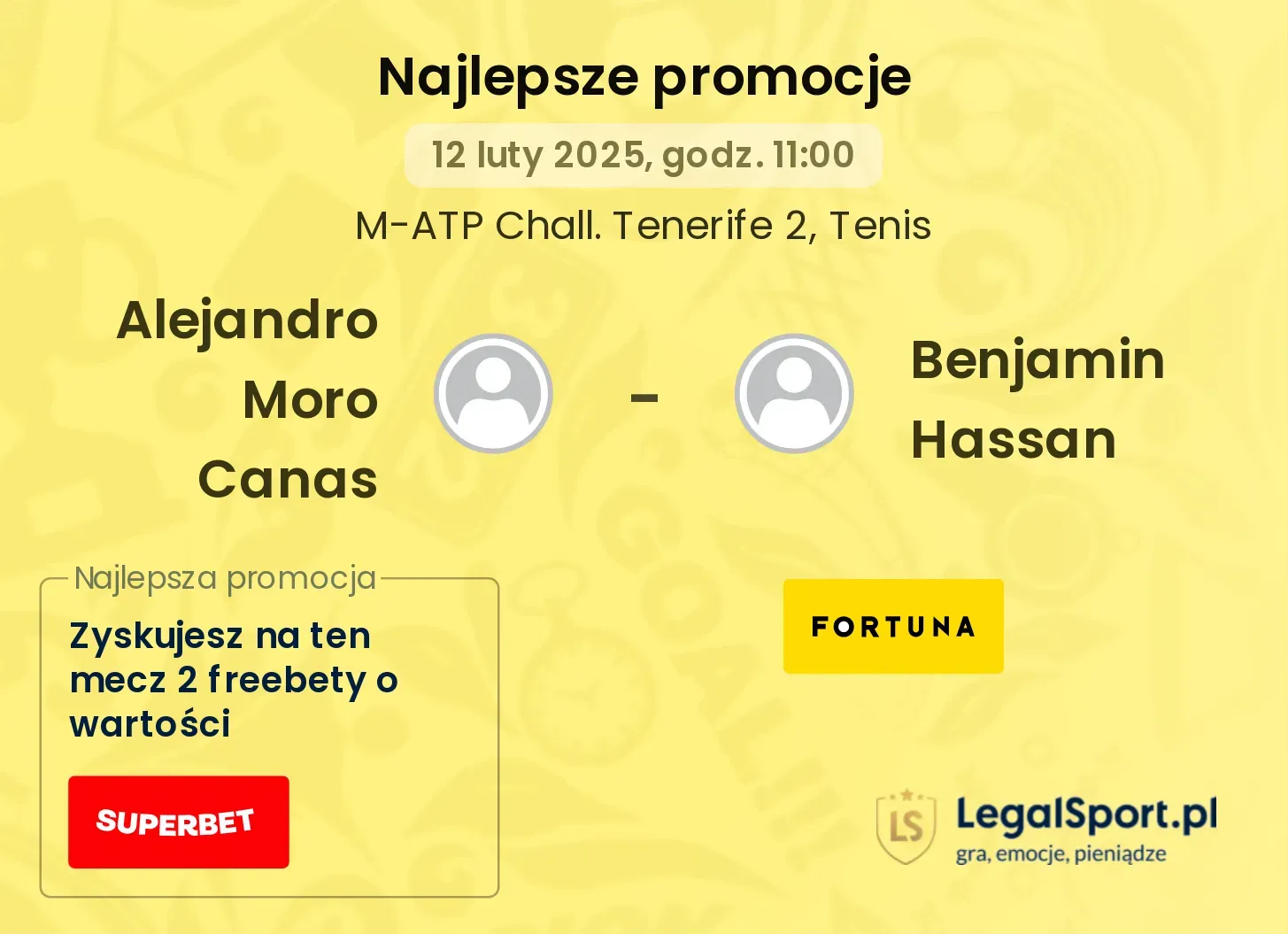 Alejandro Moro Canas - Benjamin Hassan promocje bonusy na mecz