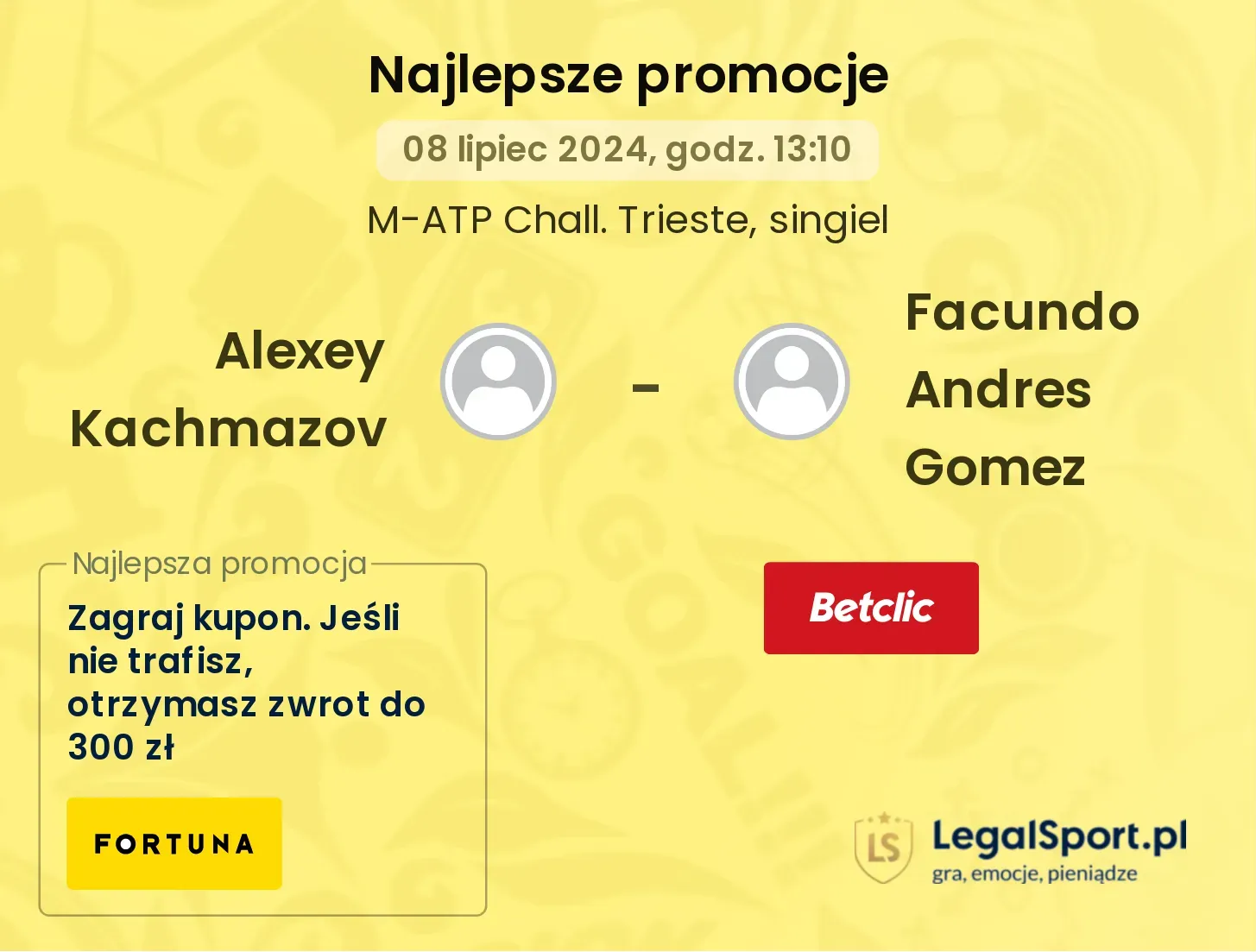 Alexey Kachmazov - Facundo Andres Gomez promocje bonusy na mecz