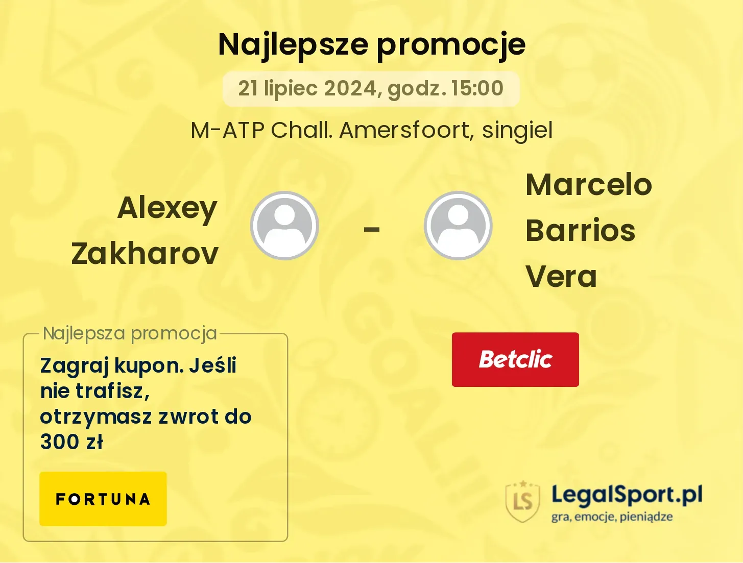 Alexey Zakharov - Marcelo Barrios Vera  promocje bonusy na mecz