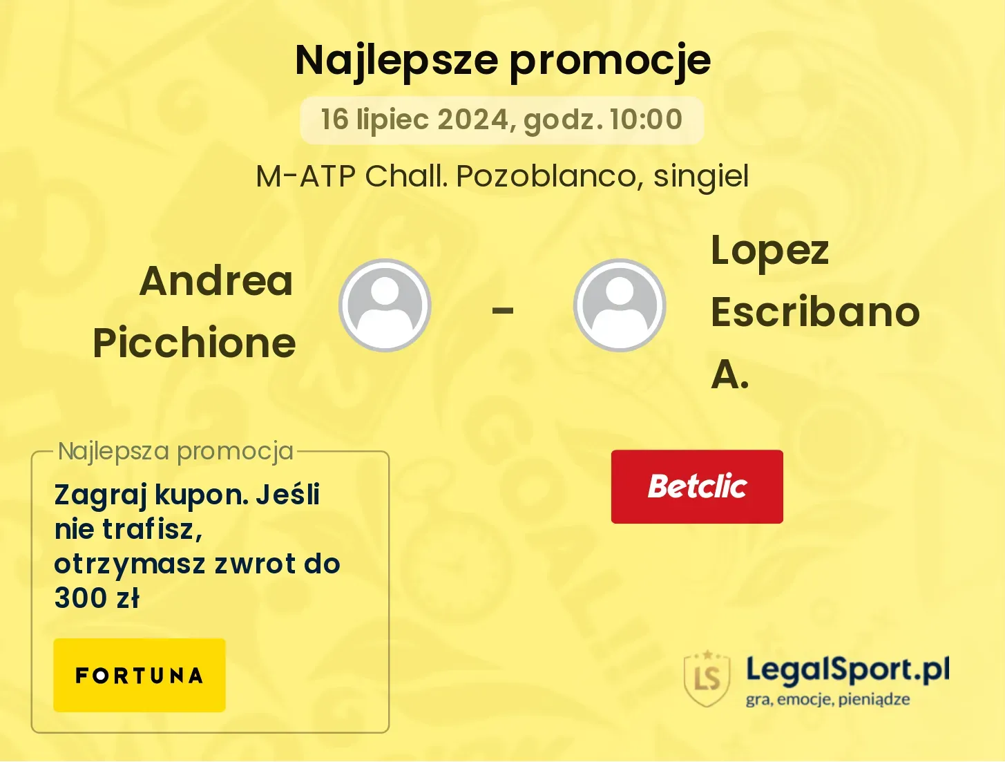 Andrea Picchione - Lopez Escribano A. promocje bonusy na mecz