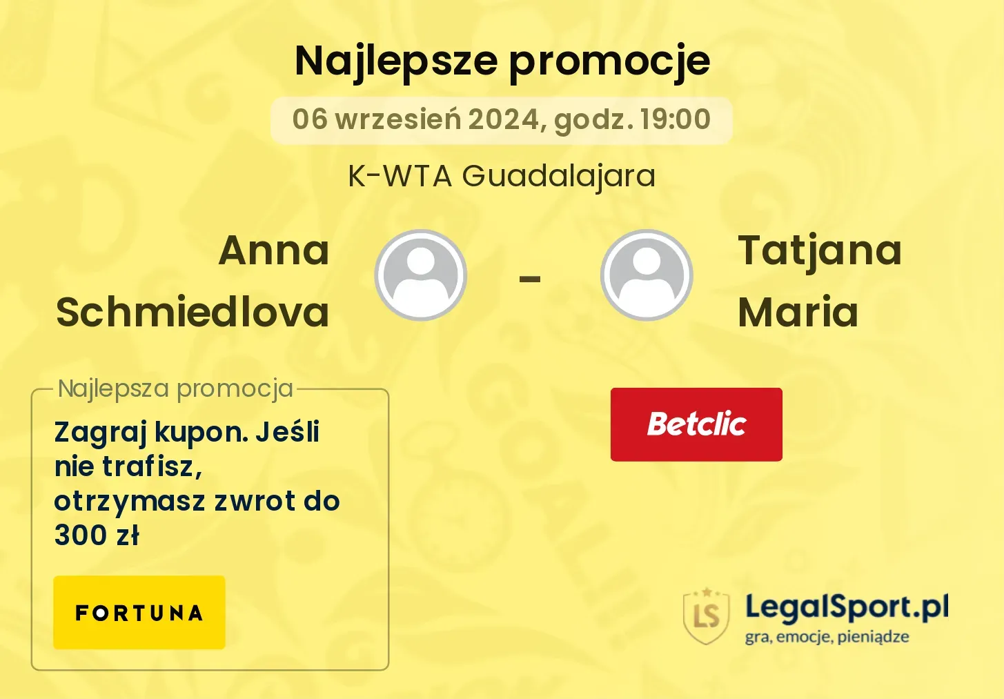 Anna Schmiedlova - Tatjana Maria promocje bonusy na mecz