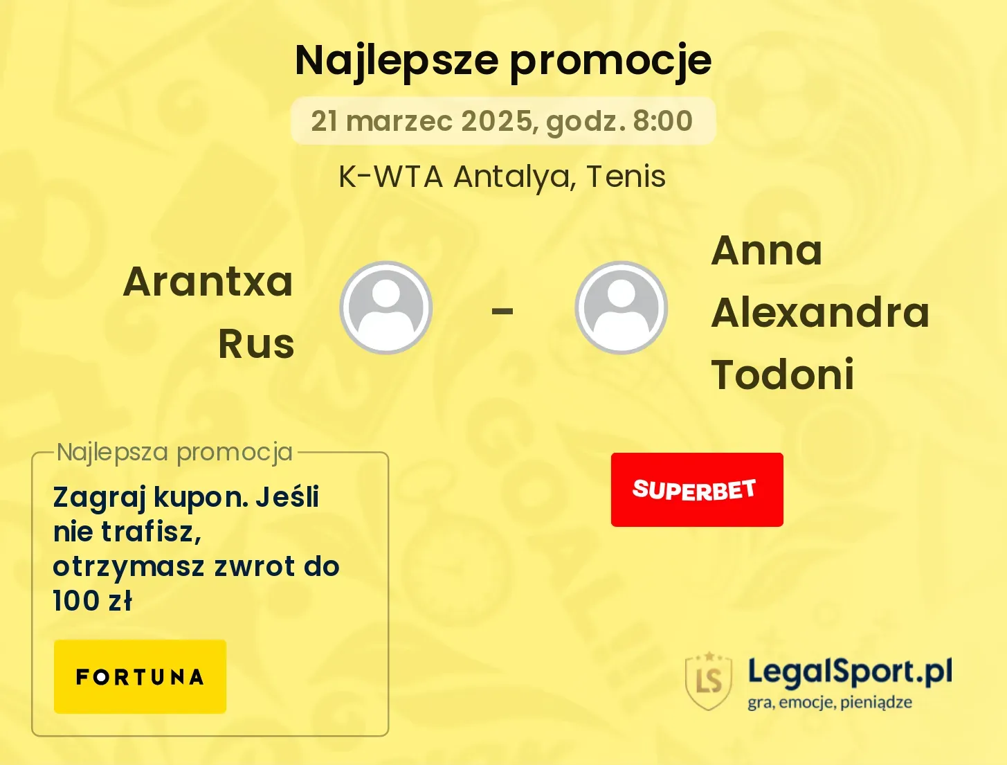 Arantxa Rus - Anna Alexandra Todoni promocje bukmacherskie