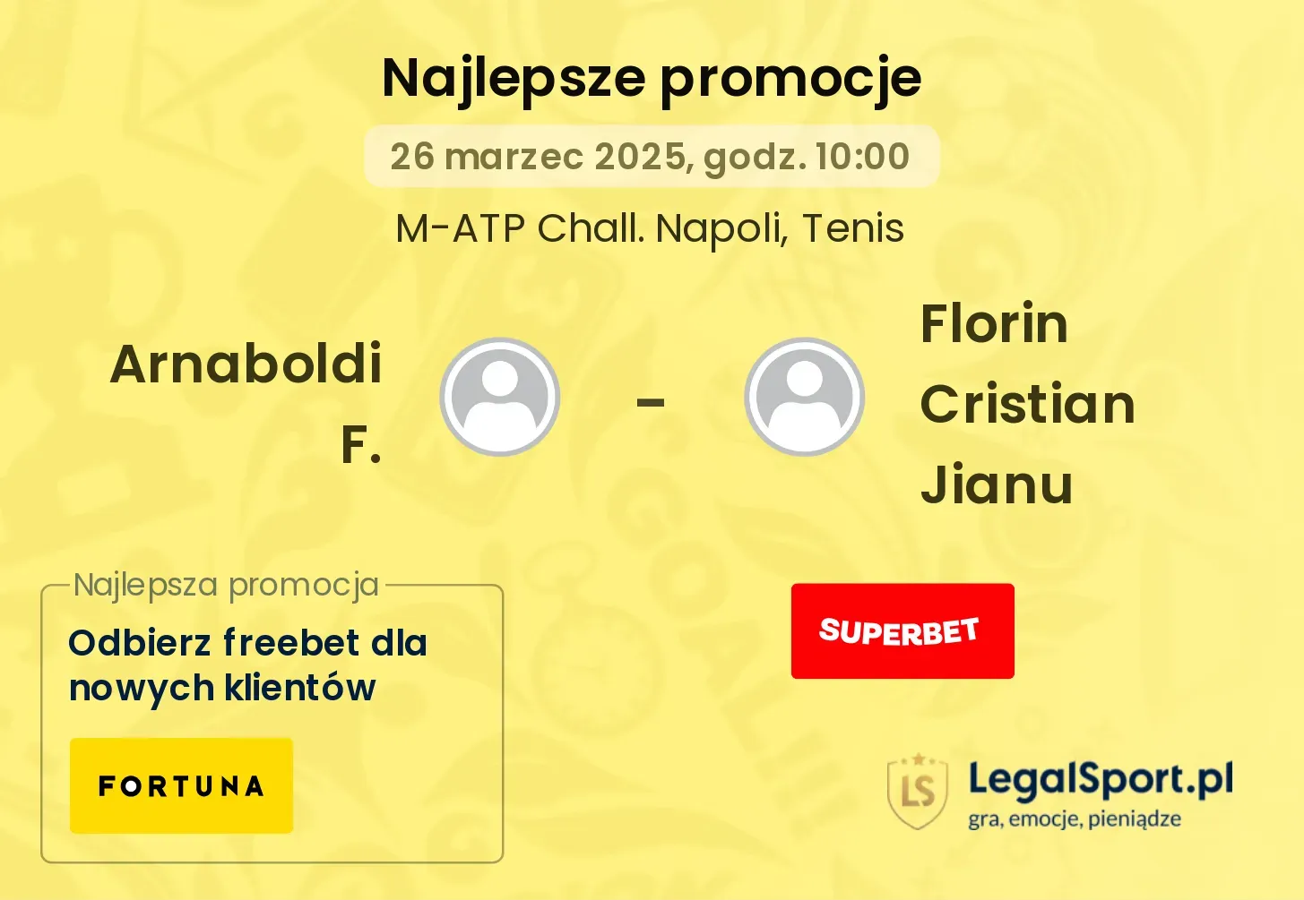 Arnaboldi F. - Florin Cristian Jianu promocje bukmacherskie