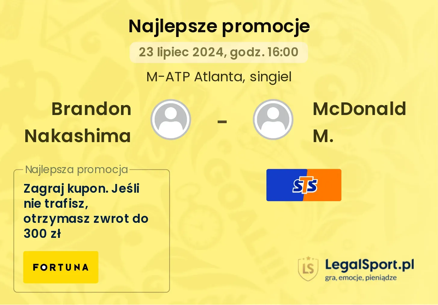 Brandon Nakashima - McDonald M. promocje bonusy na mecz