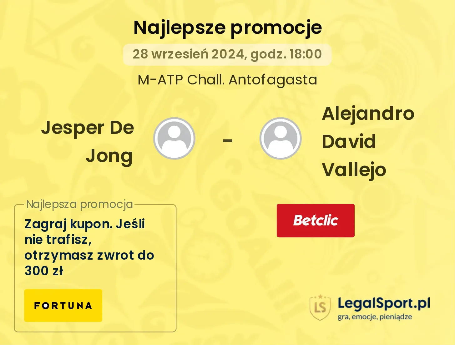 Jesper De Jong - Alejandro David Vallejo promocje bonusy na mecz