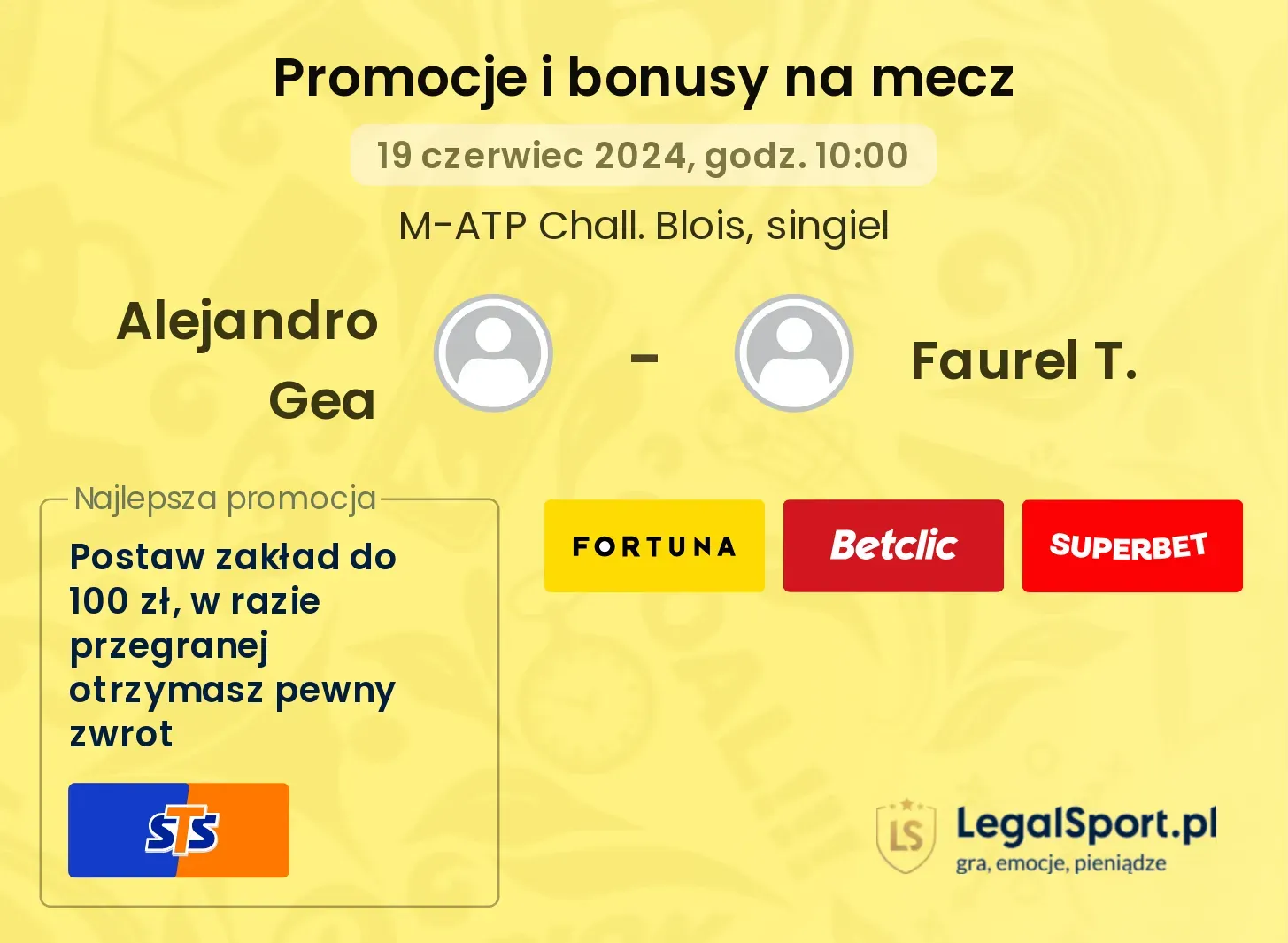 Alejandro Gea - Faurel T. promocje bonusy na mecz