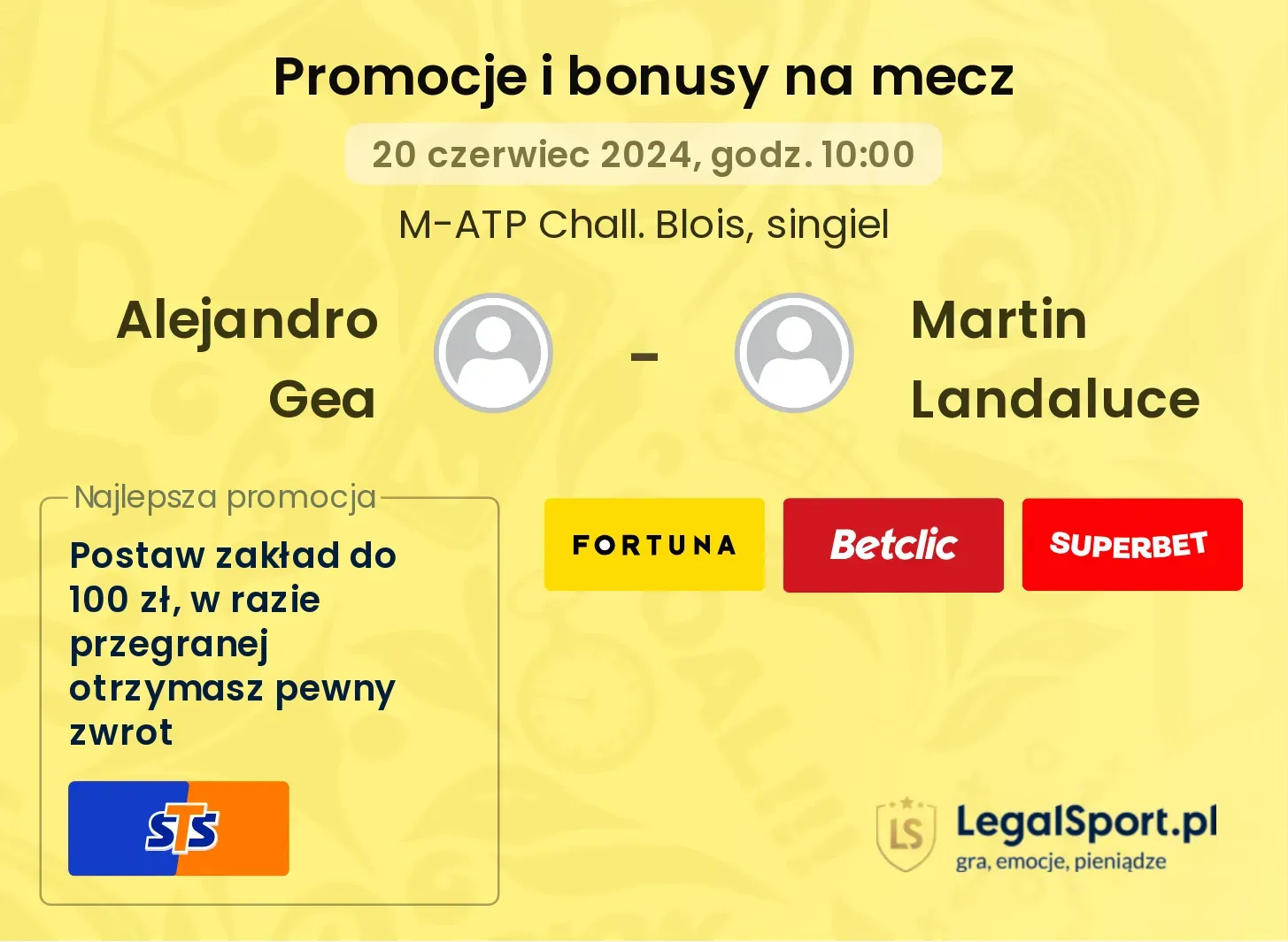 Alejandro Gea - Martin Landaluce promocje bonusy na mecz