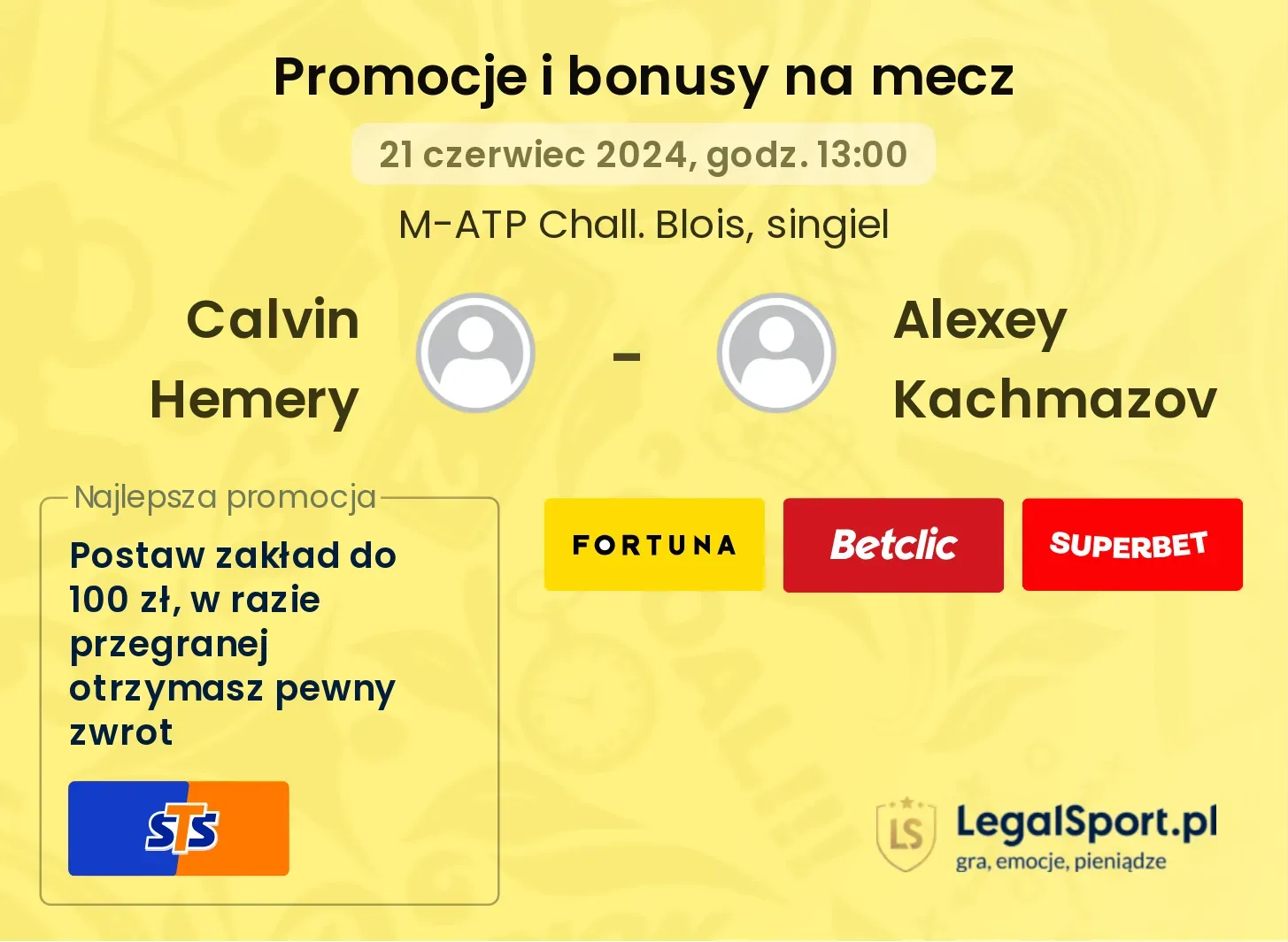 Calvin Hemery - Alexey Kachmazov promocje bonusy na mecz