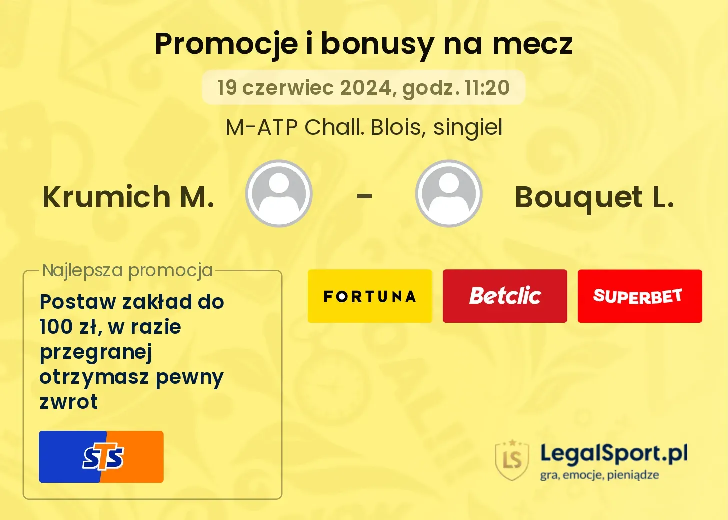 Krumich M. - Bouquet L. promocje bonusy na mecz