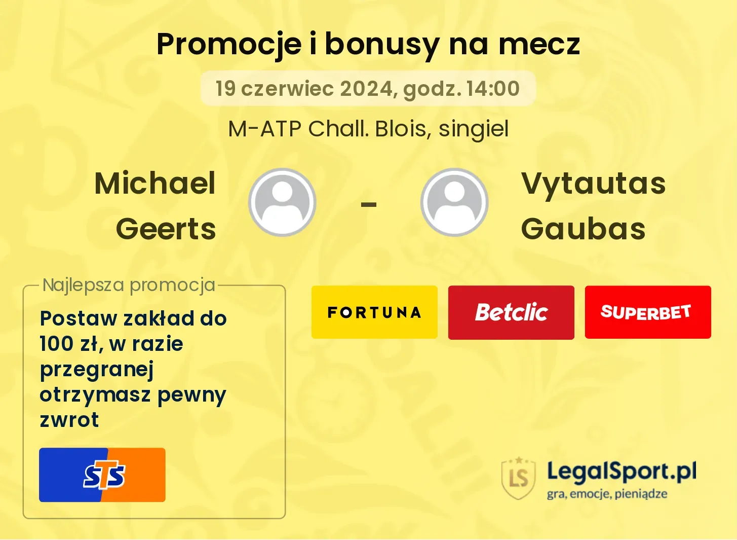 Michael Geerts - Vytautas Gaubas promocje bonusy na mecz