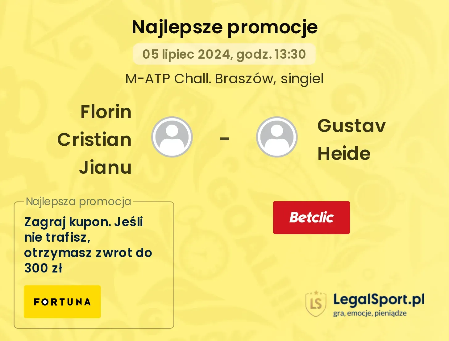 Florin Cristian Jianu - Gustav Heide promocje bonusy na mecz