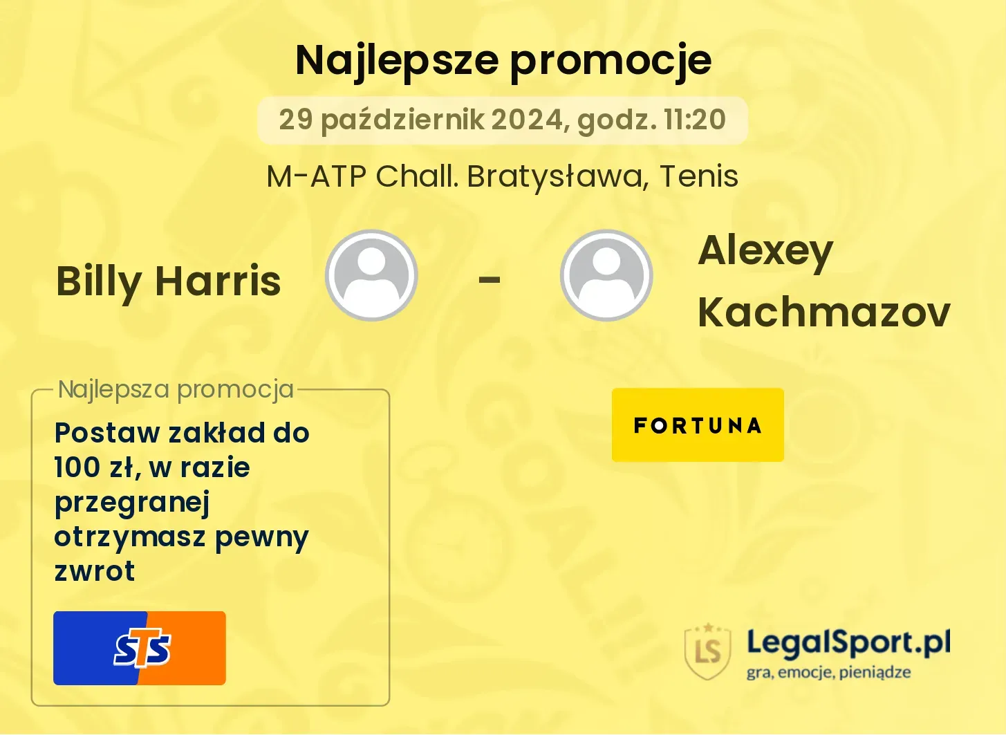 Billy Harris - Alexey Kachmazov promocje bonusy na mecz