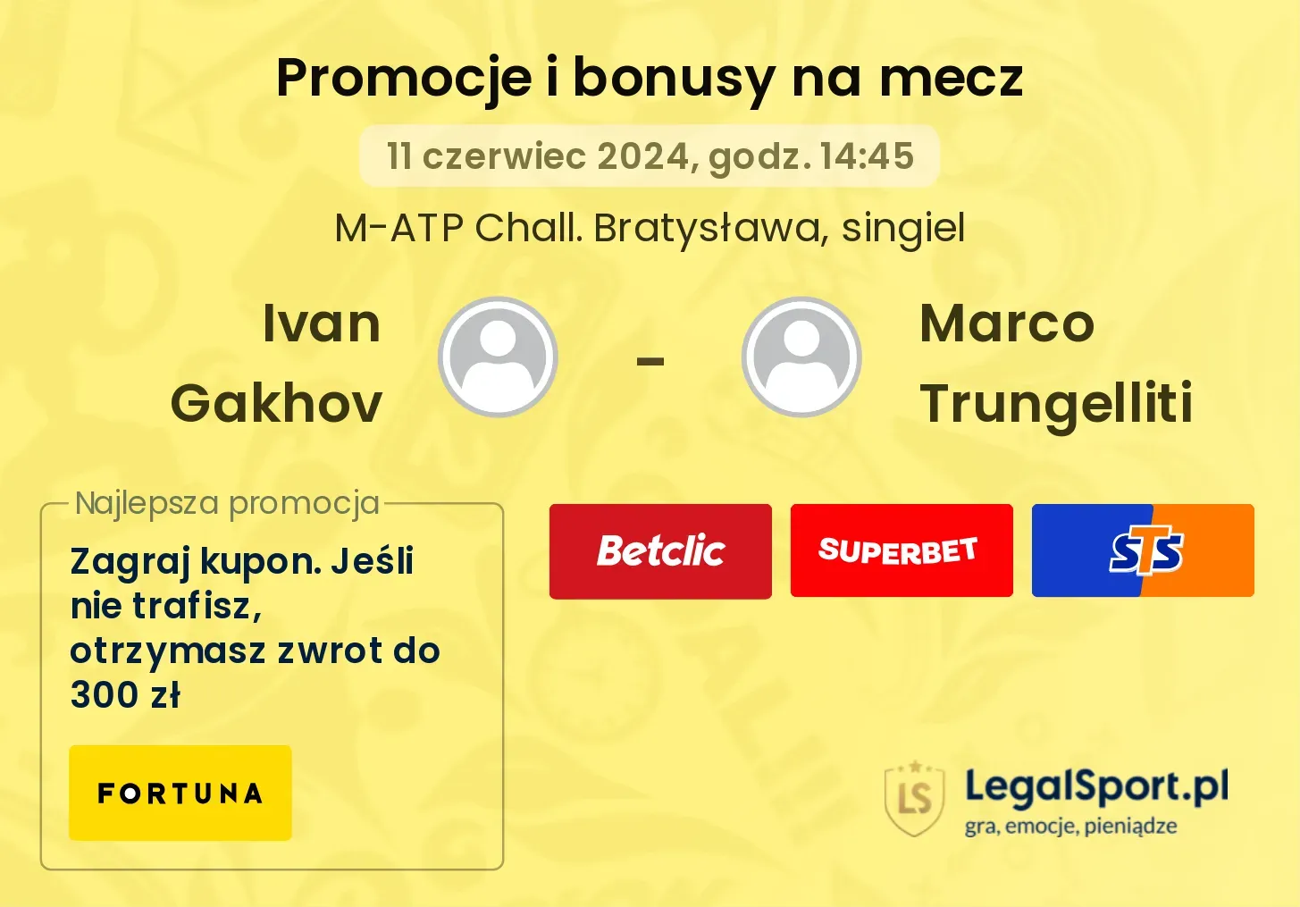 Ivan Gakhov - Marco Trungelliti promocje bonusy na mecz