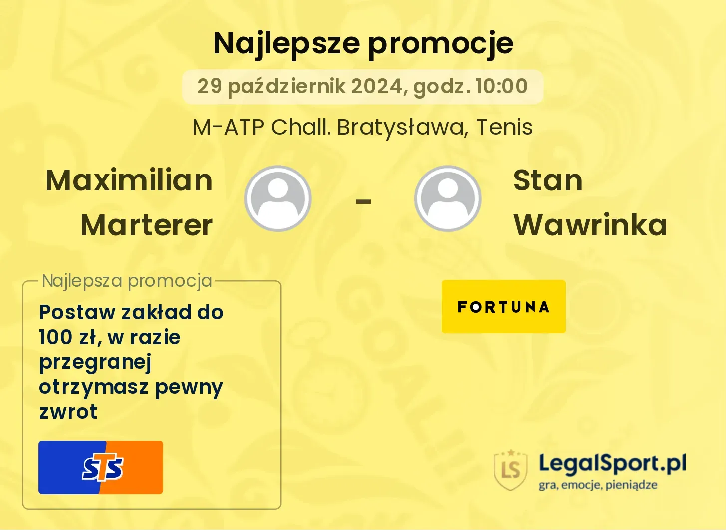 Maximilian Marterer - Stan Wawrinka promocje bonusy na mecz