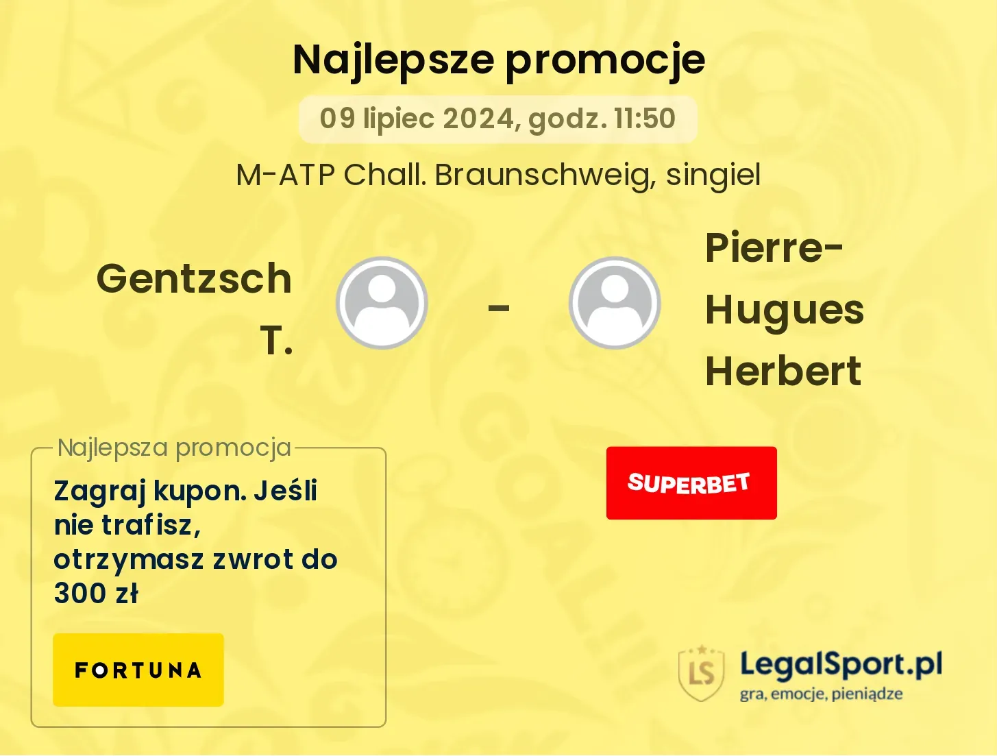 Gentzsch T. - Pierre-Hugues Herbert promocje bonusy na mecz