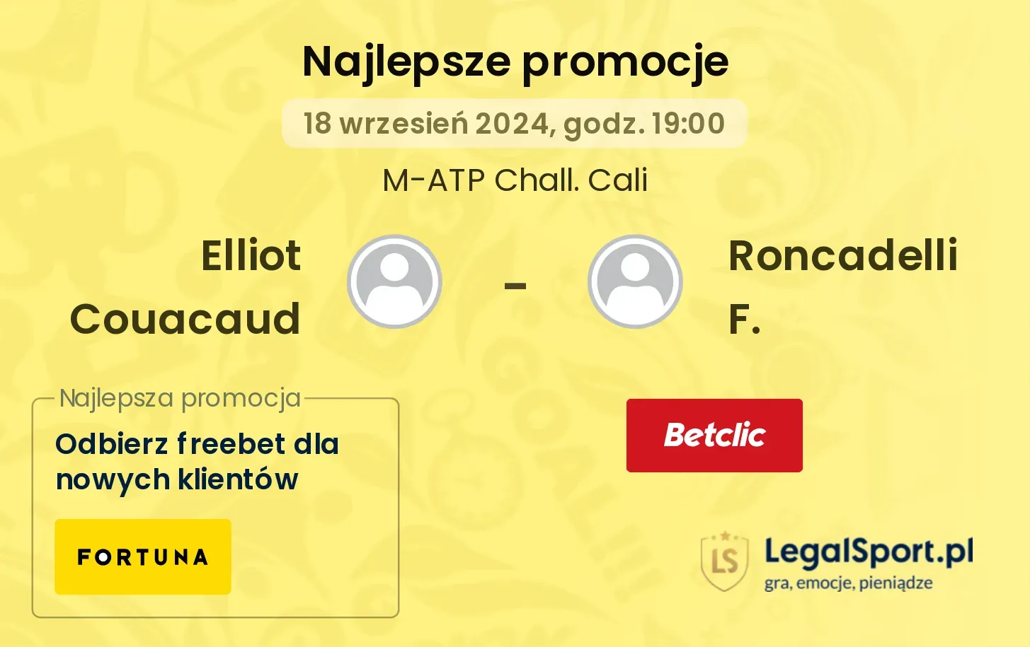 Elliot Couacaud - Roncadelli F. promocje bonusy na mecz