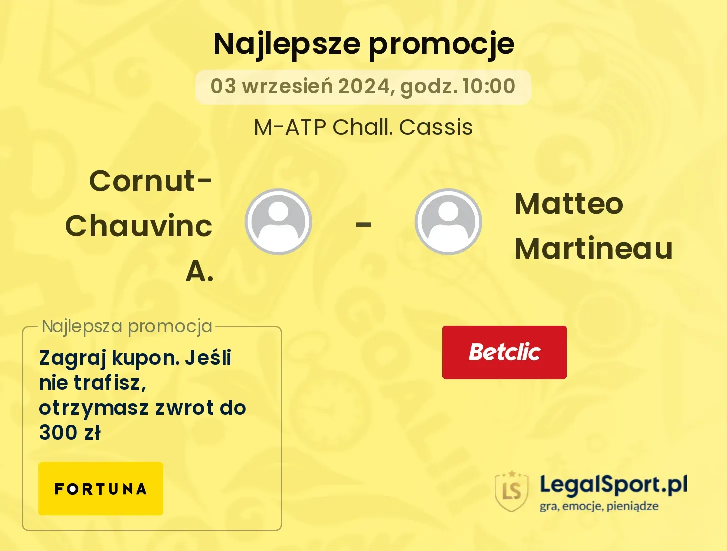 Cornut-Chauvinc A. - Matteo Martineau promocje bonusy na mecz