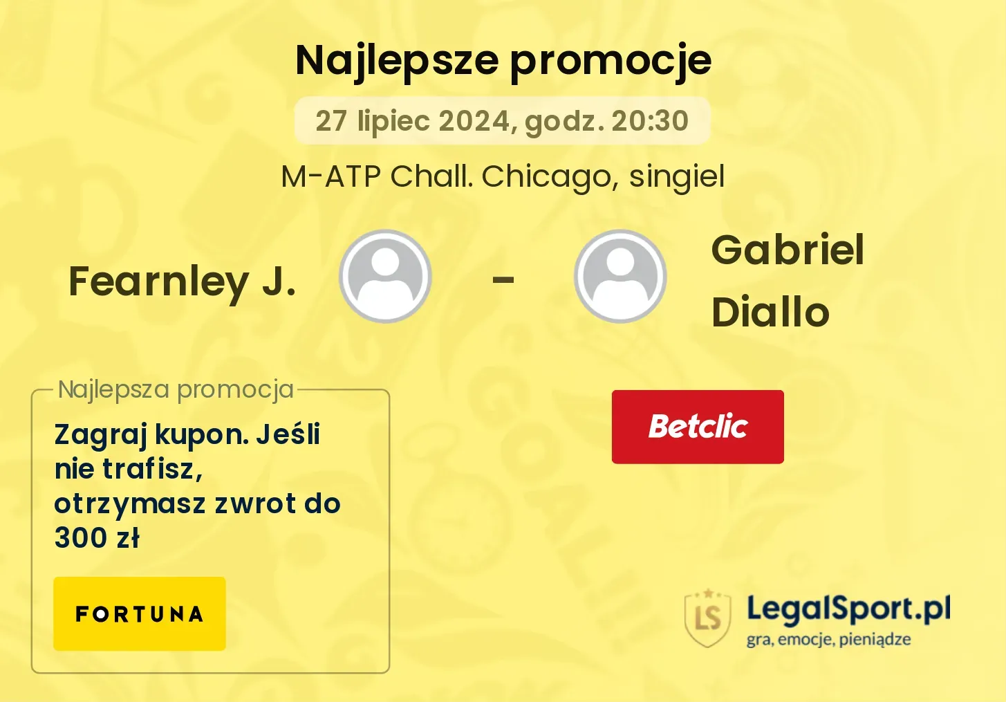 Fearnley J. - Gabriel Diallo promocje bonusy na mecz