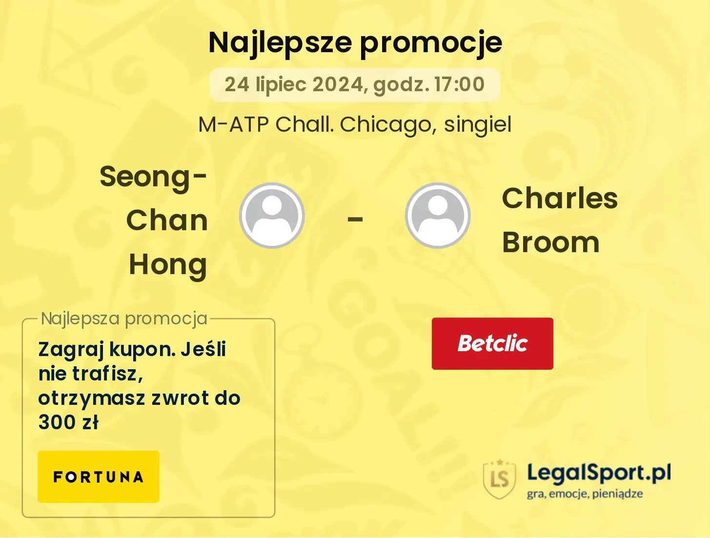 Seong-Chan Hong - Charles Broom  promocje bonusy na mecz