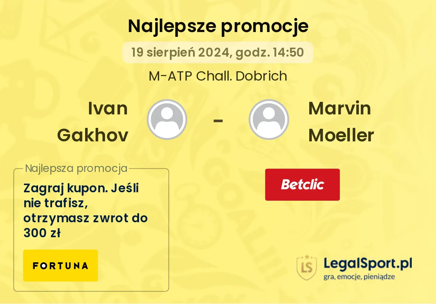 Ivan Gakhov - Marvin Moeller promocje bonusy na mecz