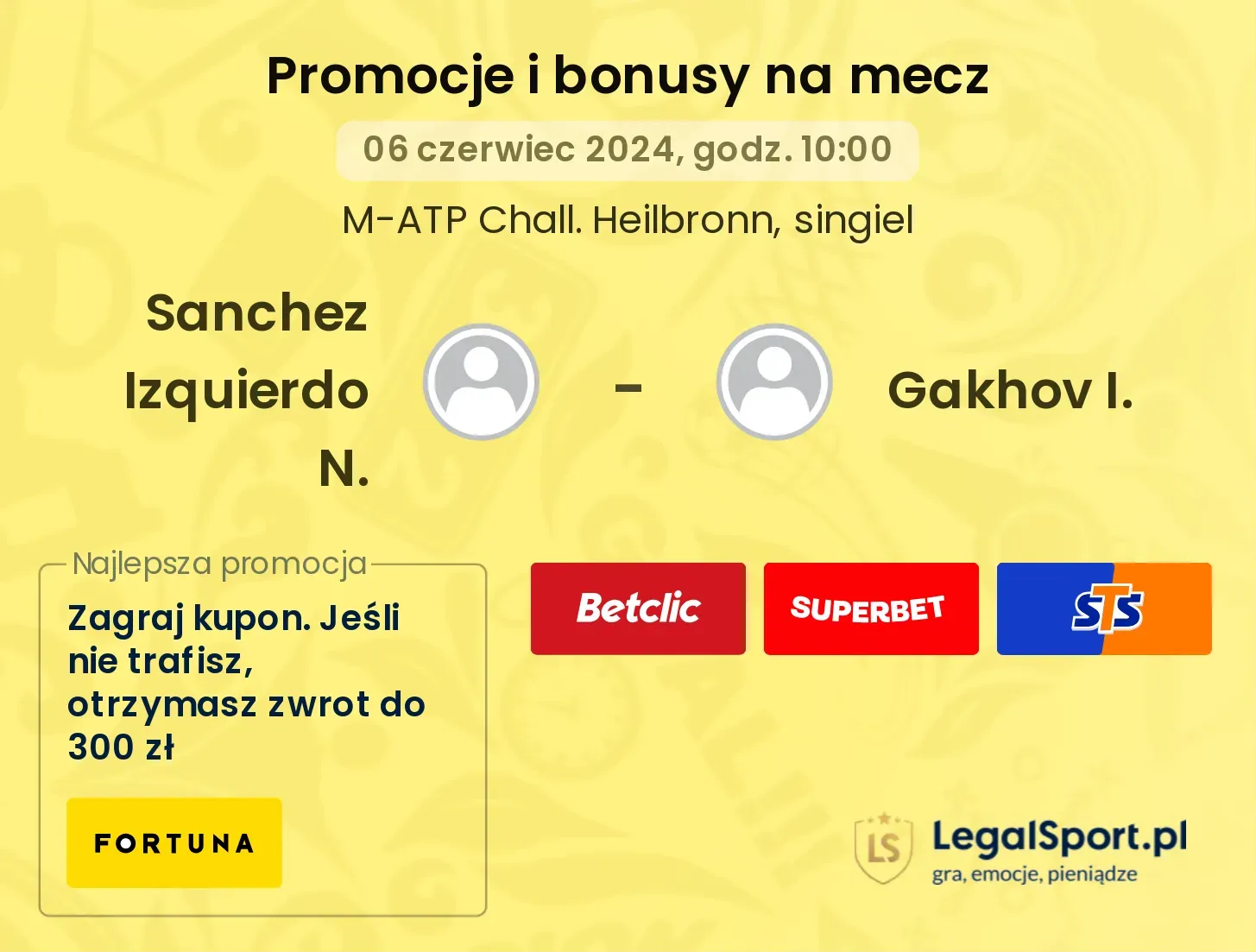 Sanchez Izquierdo N. - Gakhov I. promocje bonusy na mecz