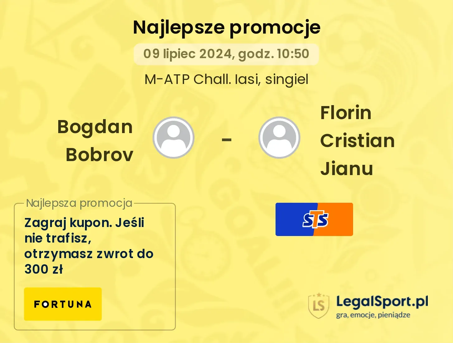 Bogdan Bobrov - Florin Cristian Jianu promocje bonusy na mecz