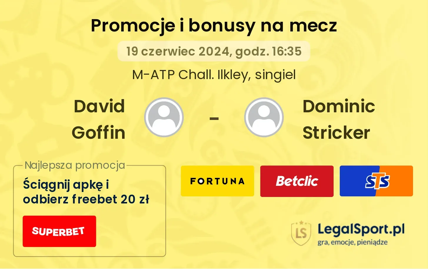 David Goffin - Dominic Stricker promocje bonusy na mecz