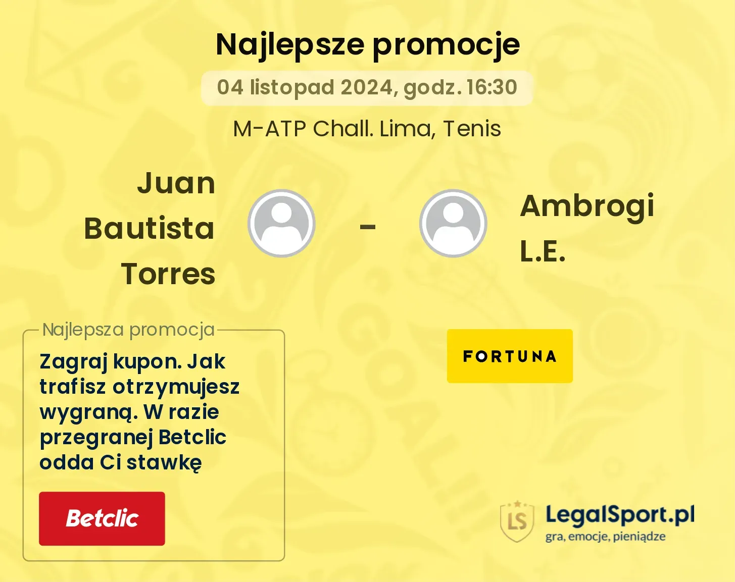 Juan Bautista Torres - Ambrogi L.E. promocje bonusy na mecz