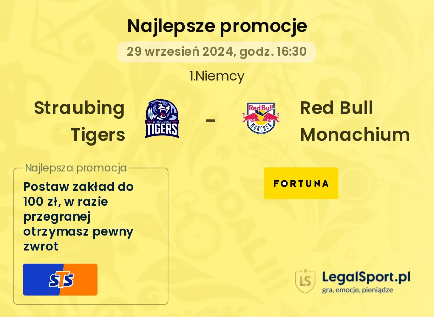  Straubing Tigers - Red Bull Monachium promocje bonusy na mecz