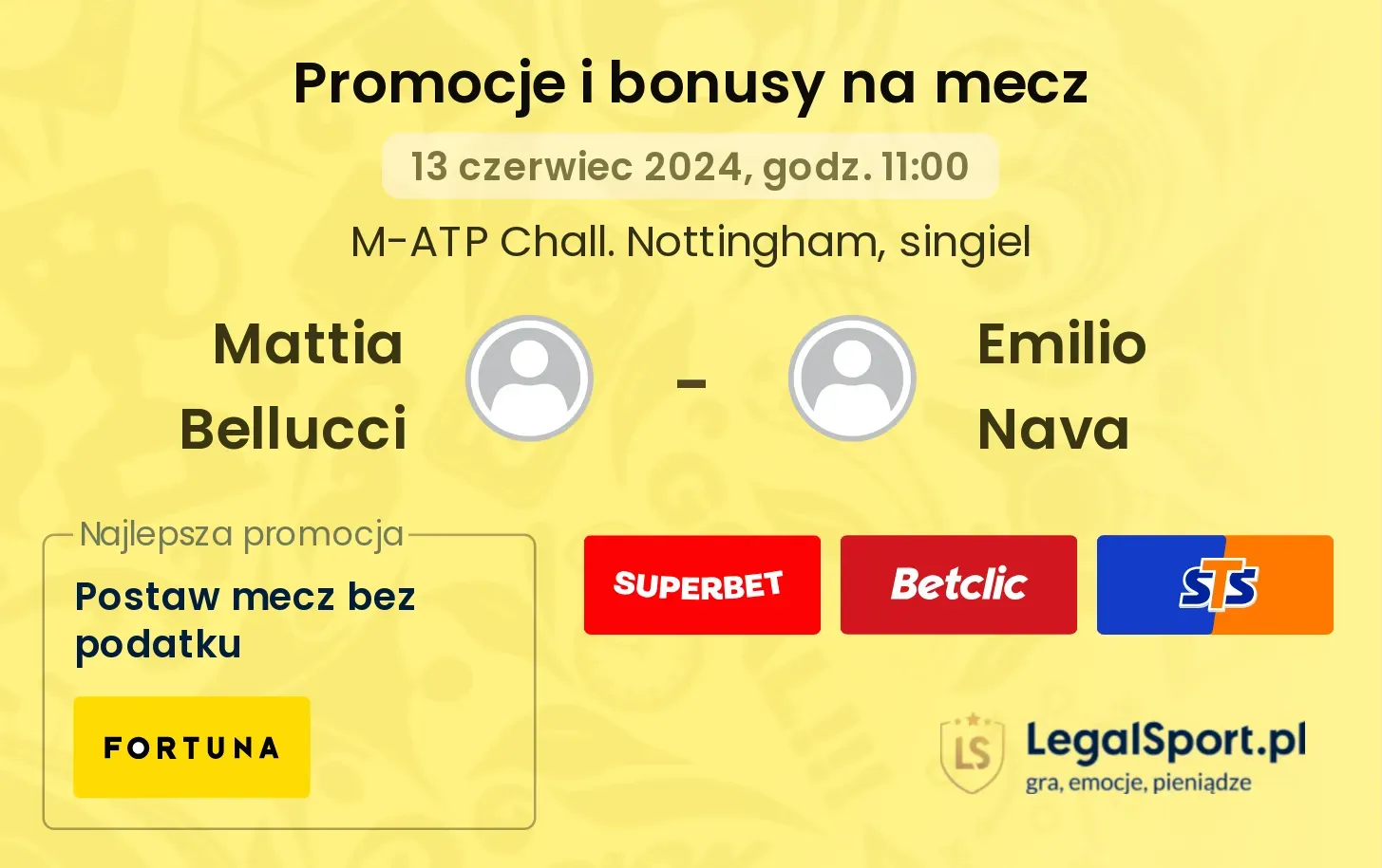 Mattia Bellucci - Emilio Nava promocje bonusy na mecz