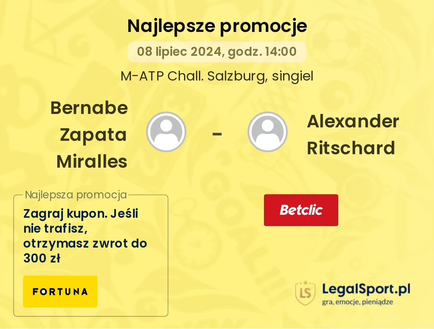 Bernabe Zapata Miralles - Alexander Ritschard promocje bonusy na mecz