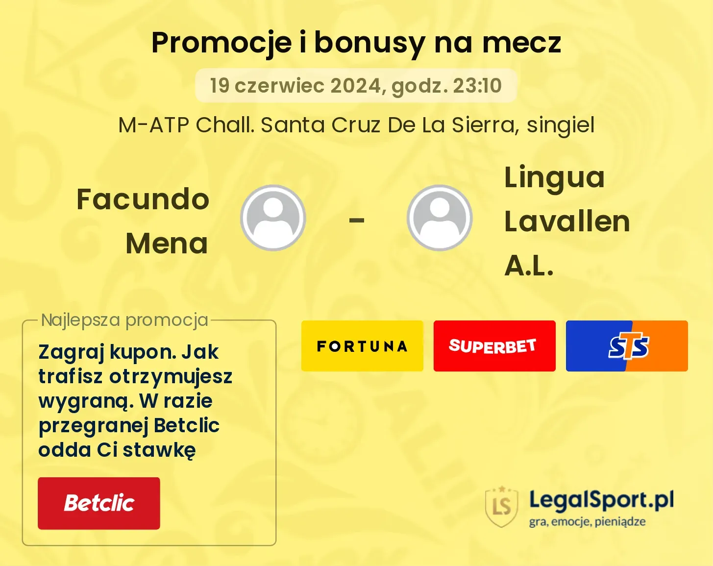 Facundo Mena - Lingua Lavallen A.L. promocje bonusy na mecz