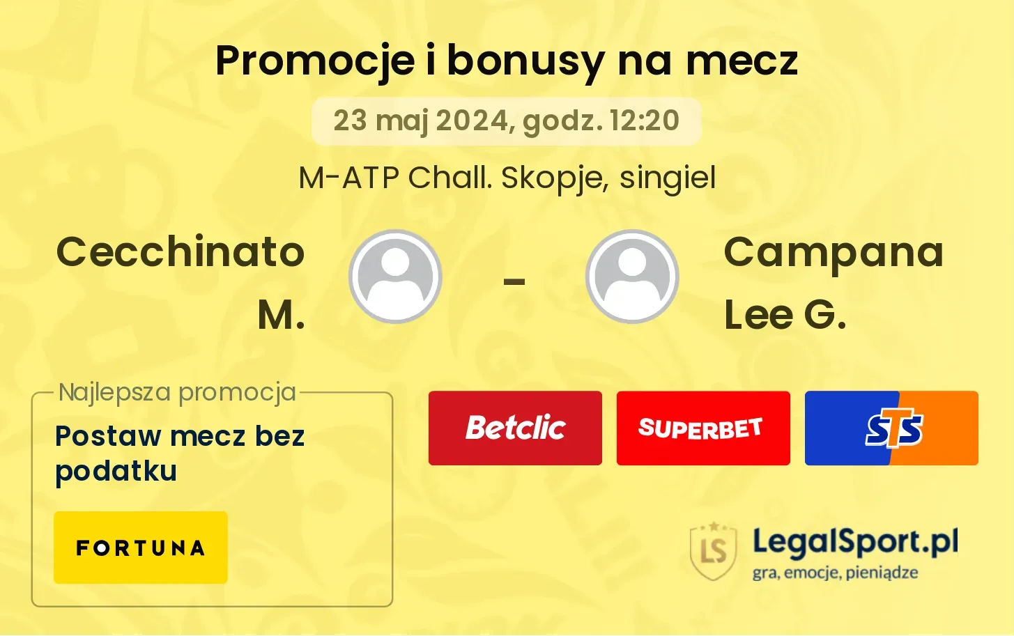 Cecchinato M. - Campana Lee G. promocje bonusy na mecz