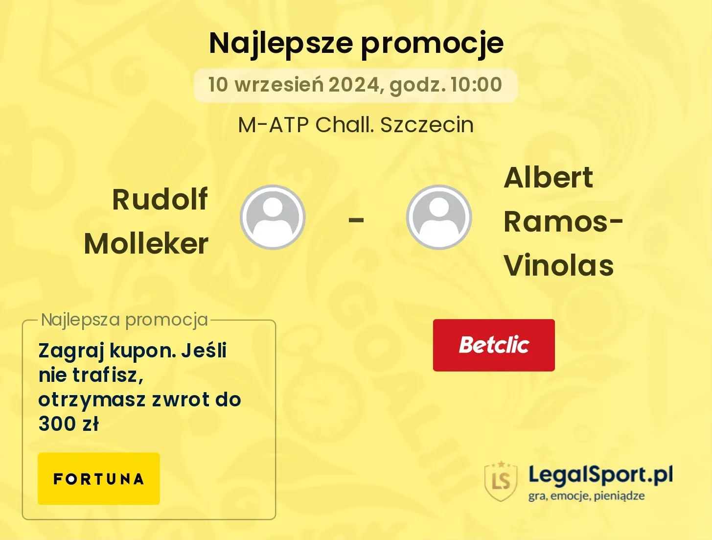 Rudolf Molleker - Albert Ramos-Vinolas promocje bonusy na mecz