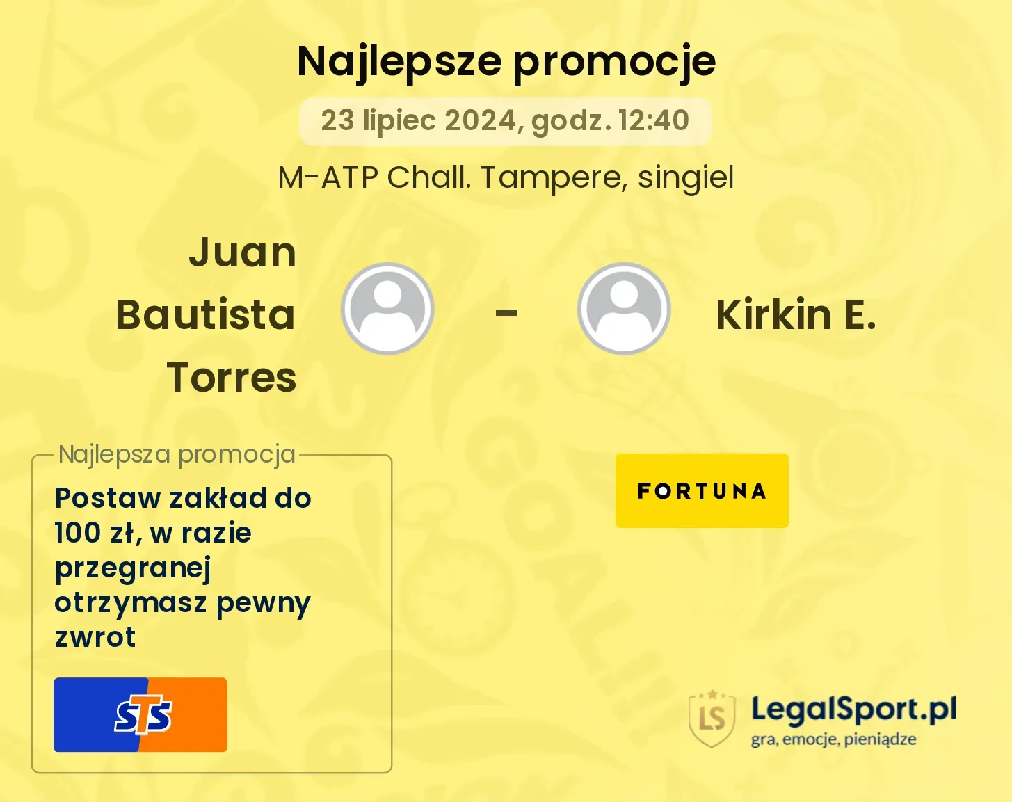 Juan Bautista Torres - Kirkin E. promocje bonusy na mecz