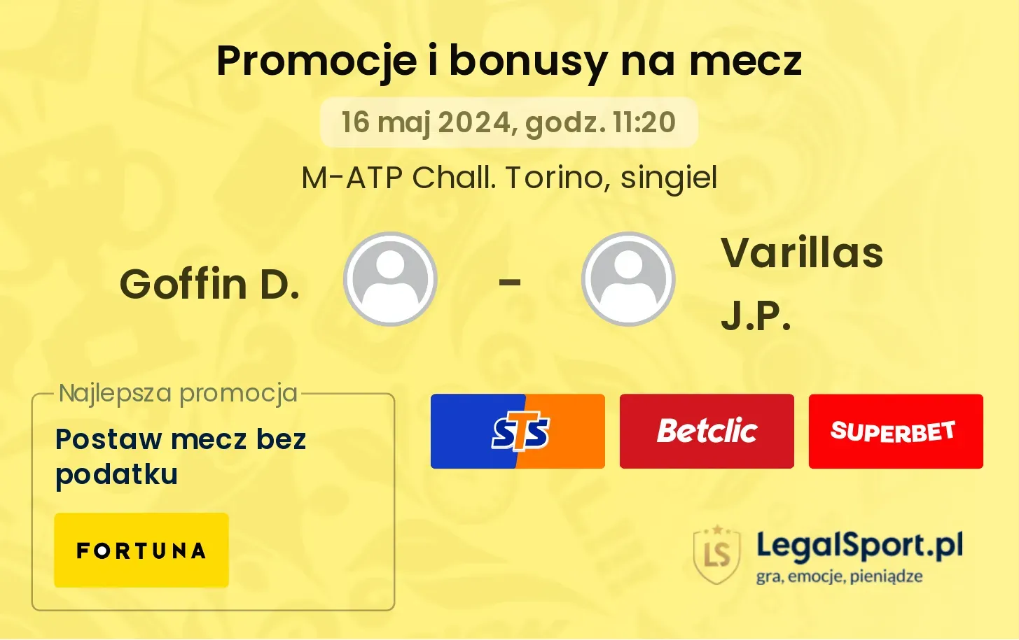 Goffin D. - Varillas J.P. promocje bonusy na mecz