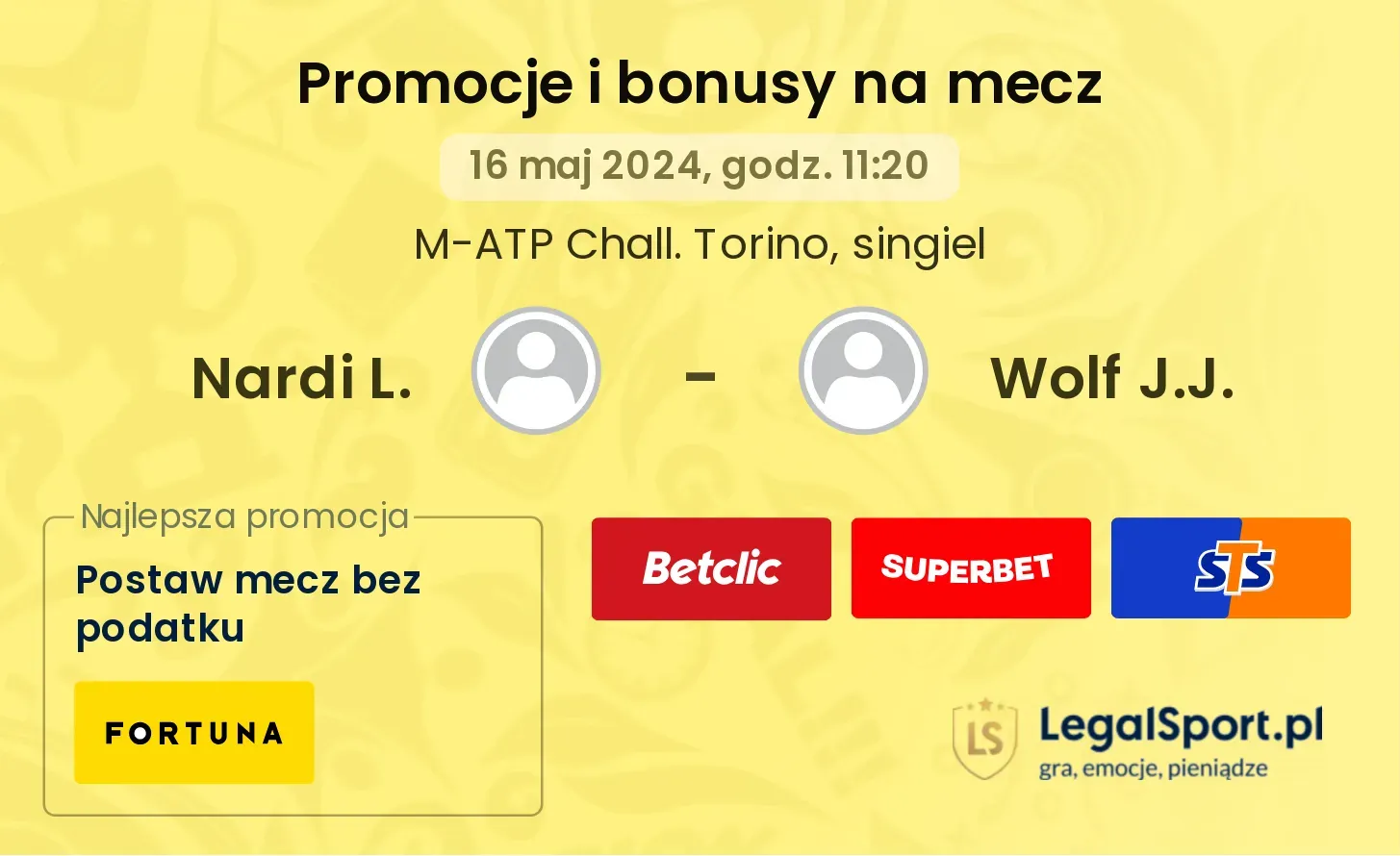 Nardi L. - Wolf J.J. promocje bonusy na mecz